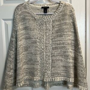 White House Black Monclair Cape Sweater Grey/White w/ Silver Accent Size Small